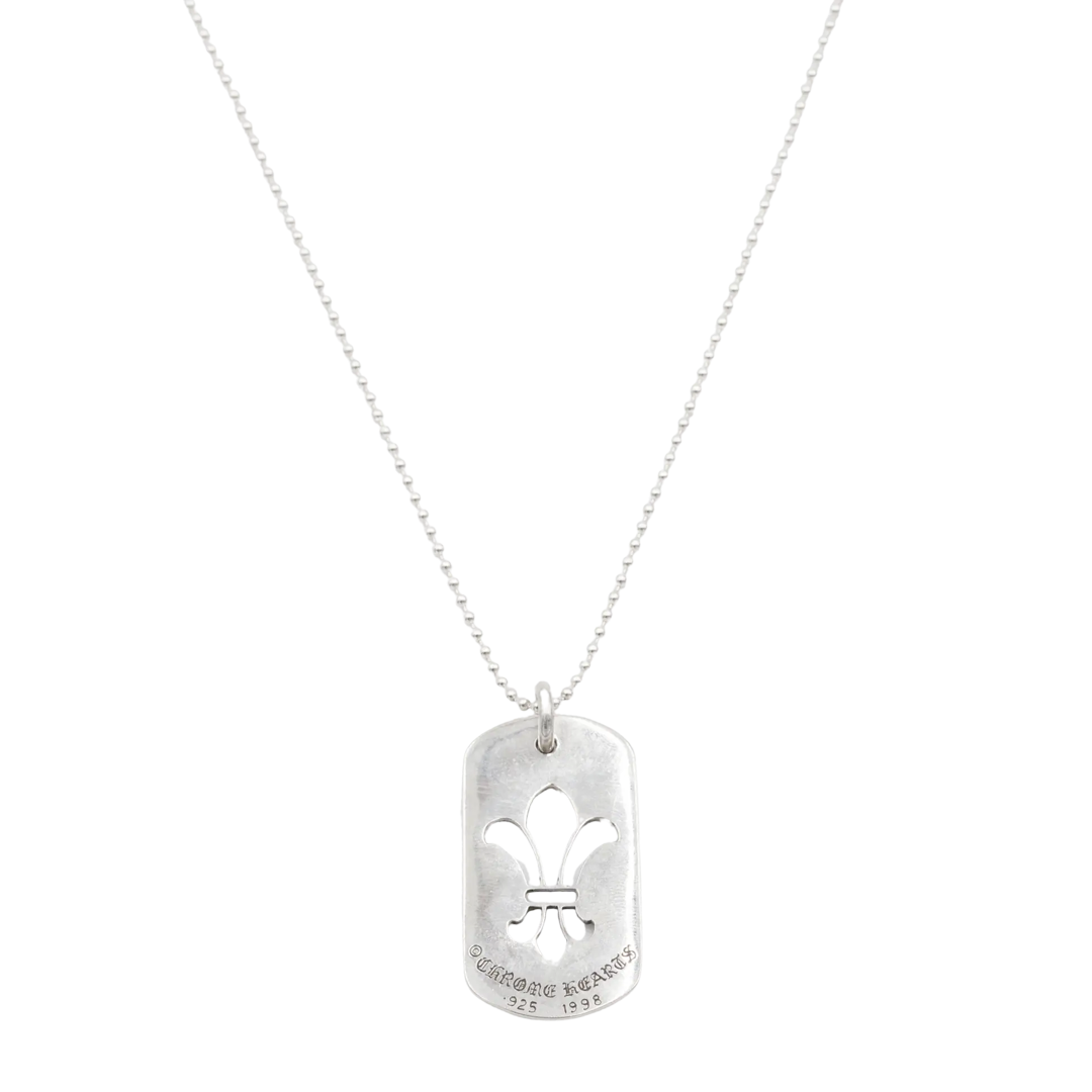 Chrome Hearts Cutout Dog Tag Fleur (With Chain)