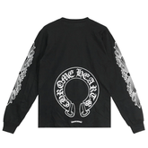 Chrome Hearts Floral Horseshoe Long Sleeve T-Shirt Black