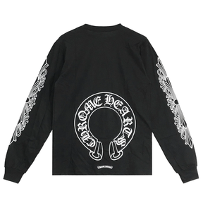 Chrome Hearts Floral Horseshoe Long Sleeve T-Shirt Black