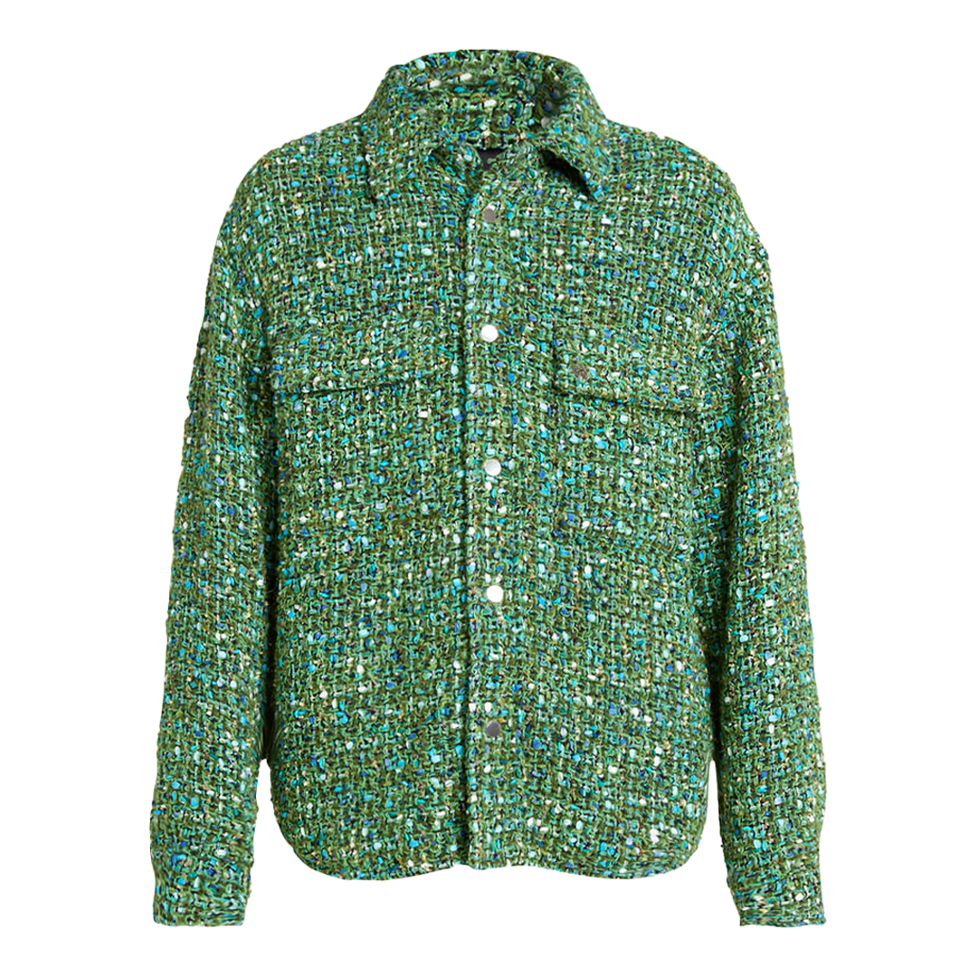 Amiri Boucle Padded Overshirt Palm Green