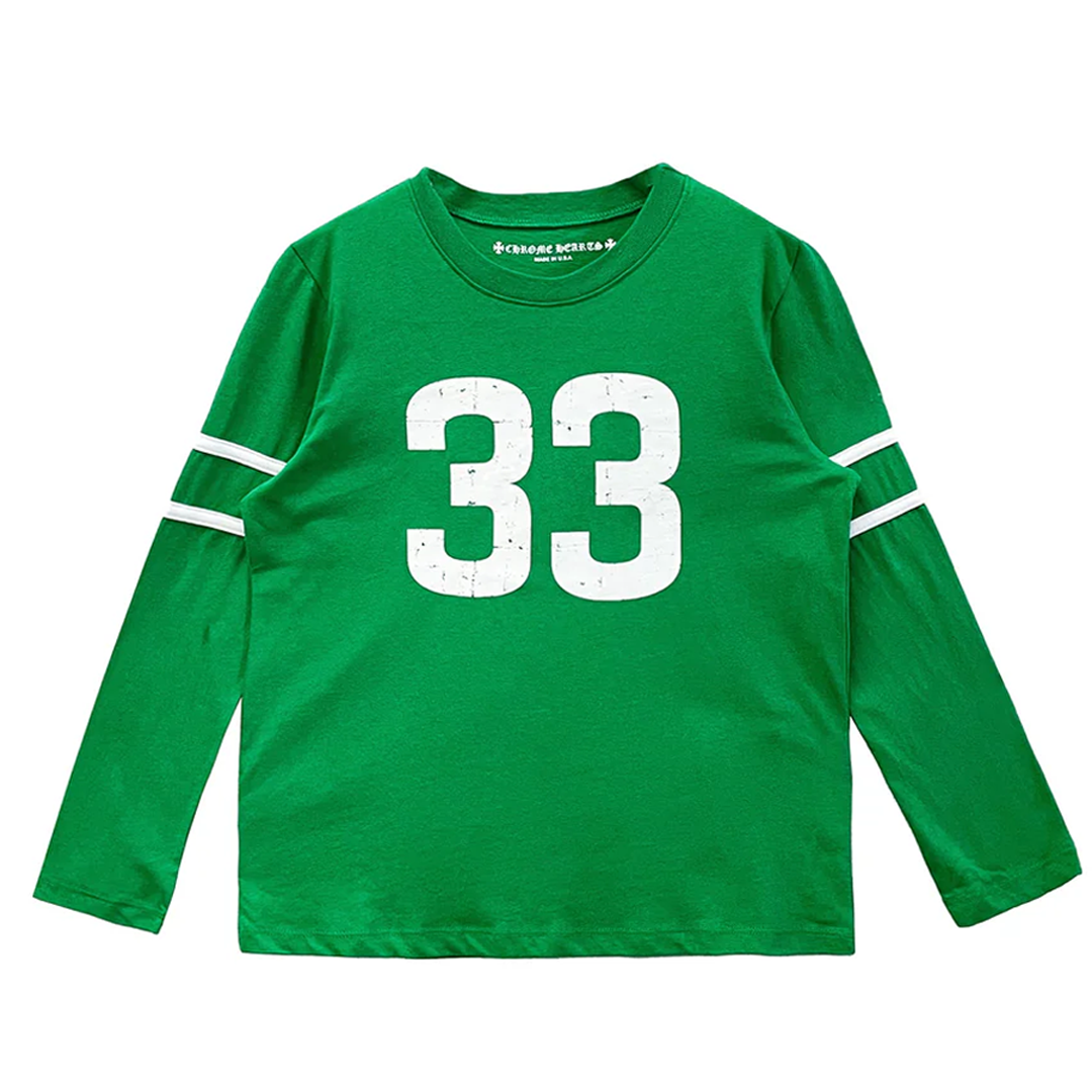 Chrome Hearts 33 Horseshoe Logo Long Sleeve T-Shirt Green
