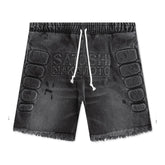 Satoshi Nakamoto Moto Denim Shorts Black
