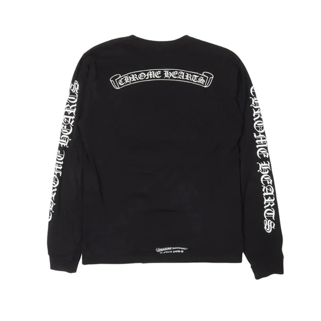 Chrome Hearts Scroll Logo Long Sleeve T-Shirt Black