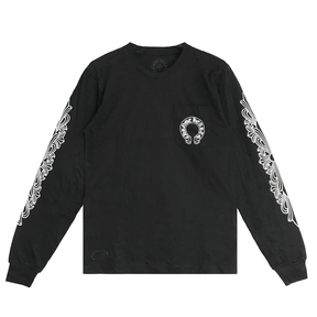 Chrome Hearts Floral Horseshoe Long Sleeve T-Shirt Black