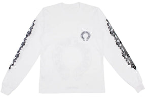 Chrome Hearts Floral Horseshoe Long Sleeve T-Shirt White