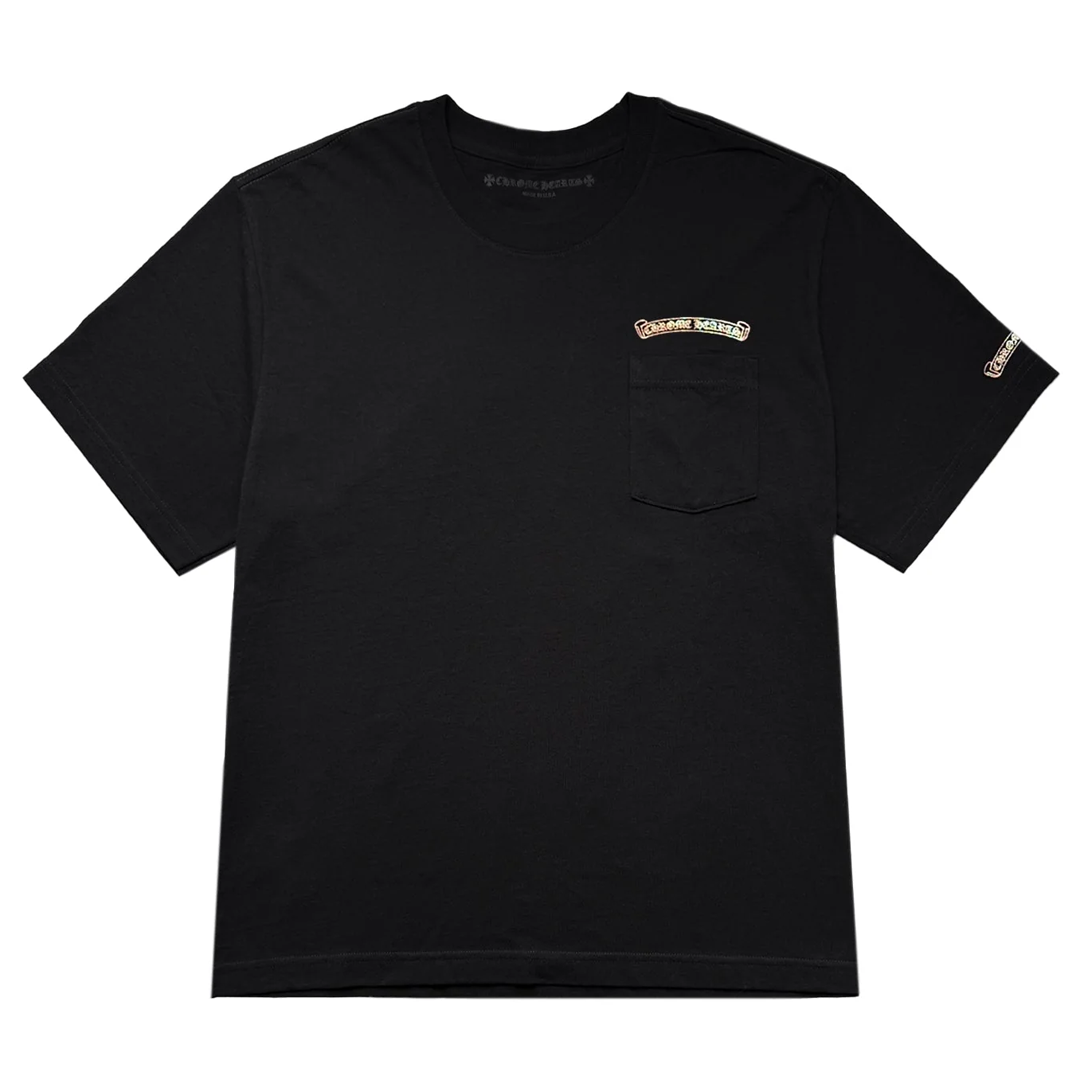 Chrome Hearts Scroll Logo T-Shirt Black Iridescent