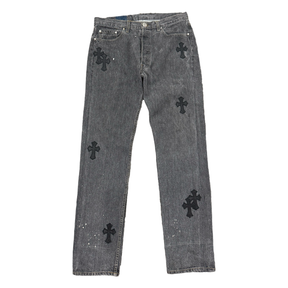 Chrome Hearts Levis Cross Patch Jeans Washed Black