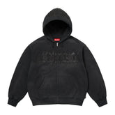 Supreme Leather Applique Zip Up Black