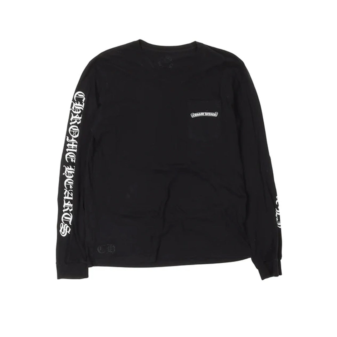 Chrome Hearts Scroll Logo Long Sleeve T-Shirt Black