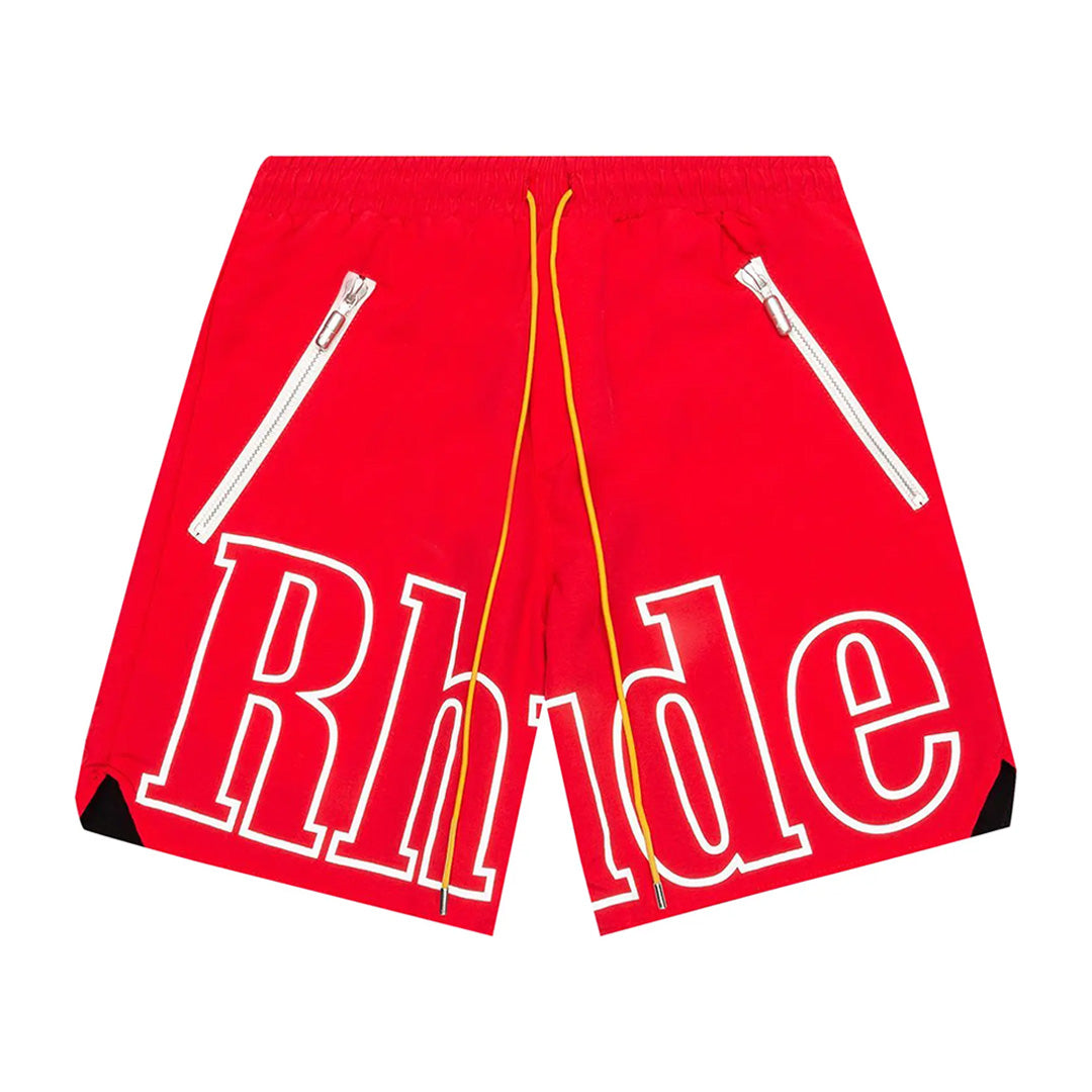 Rhude Basketball Logo Swim Short Red