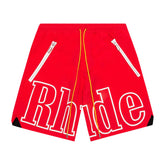 Rhude Basketball Logo Swim Short Red