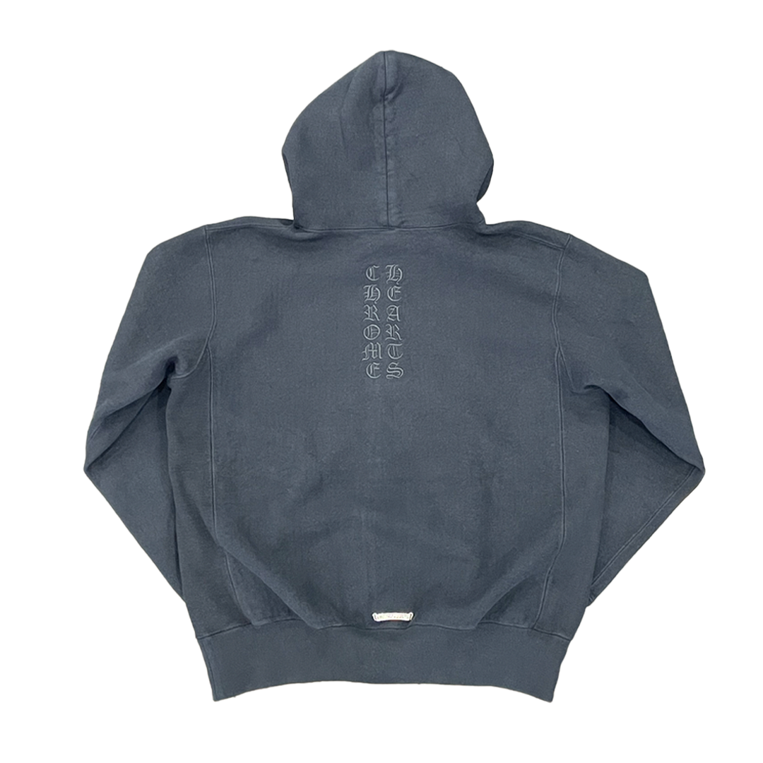 Chrome Hearts King Zip Up with Leather Patch Hoodie
