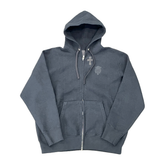 Chrome Hearts King Zip Up with Leather Patch Hoodie