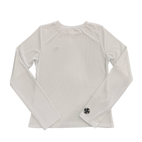 Chrome Hearts Embroidered Ribbed Long Sleeve White