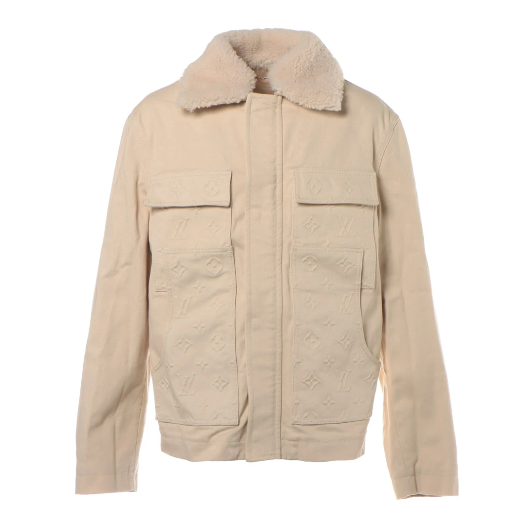 Louis Vuitton Monogram Workwear Jacket with Shearling Collar