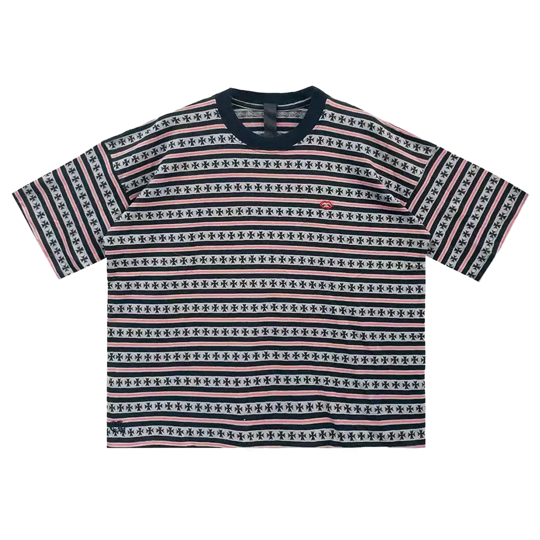 Chrome Hearts Matty Boy Chomper Stripes T-Shirt Black & Red