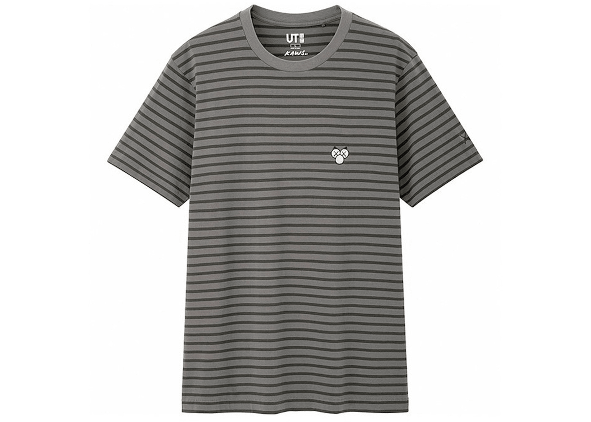 Kaws X Uniqlo Bff Striped Tee Dark Grey
