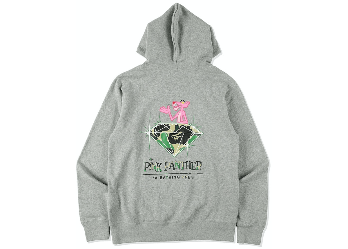 Bape X Pink Panther Pullover Hoodie Gray
