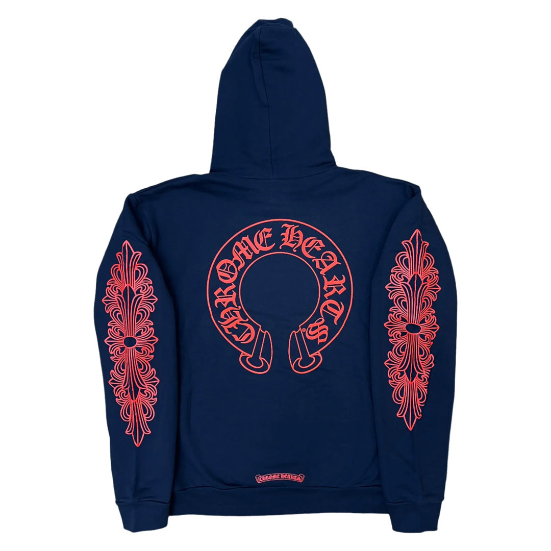 Chrome Hearts Navy Red Floral Hoodie | Kenshi