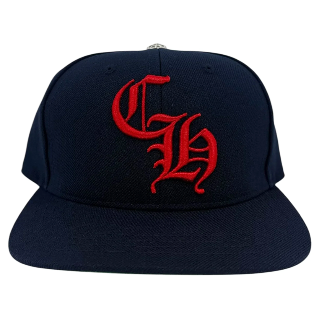 Chrome Hearts Embroidered CH Logo Baseball Hat Navy Red
