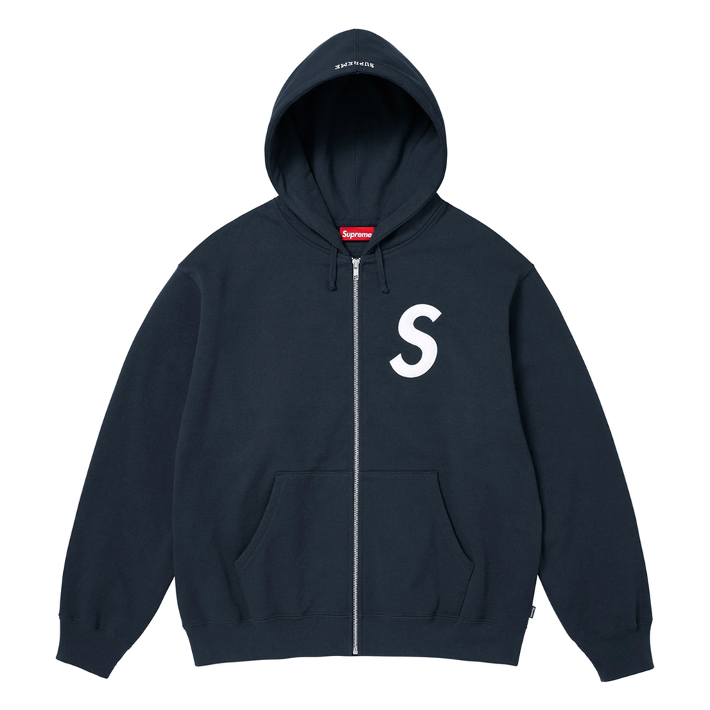 Supreme S Logo Zip Up Hoodie Navy | Kenshi