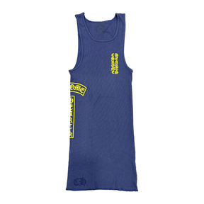 Chrome Hearts Script Logo Tank Top Navy & Yellow
