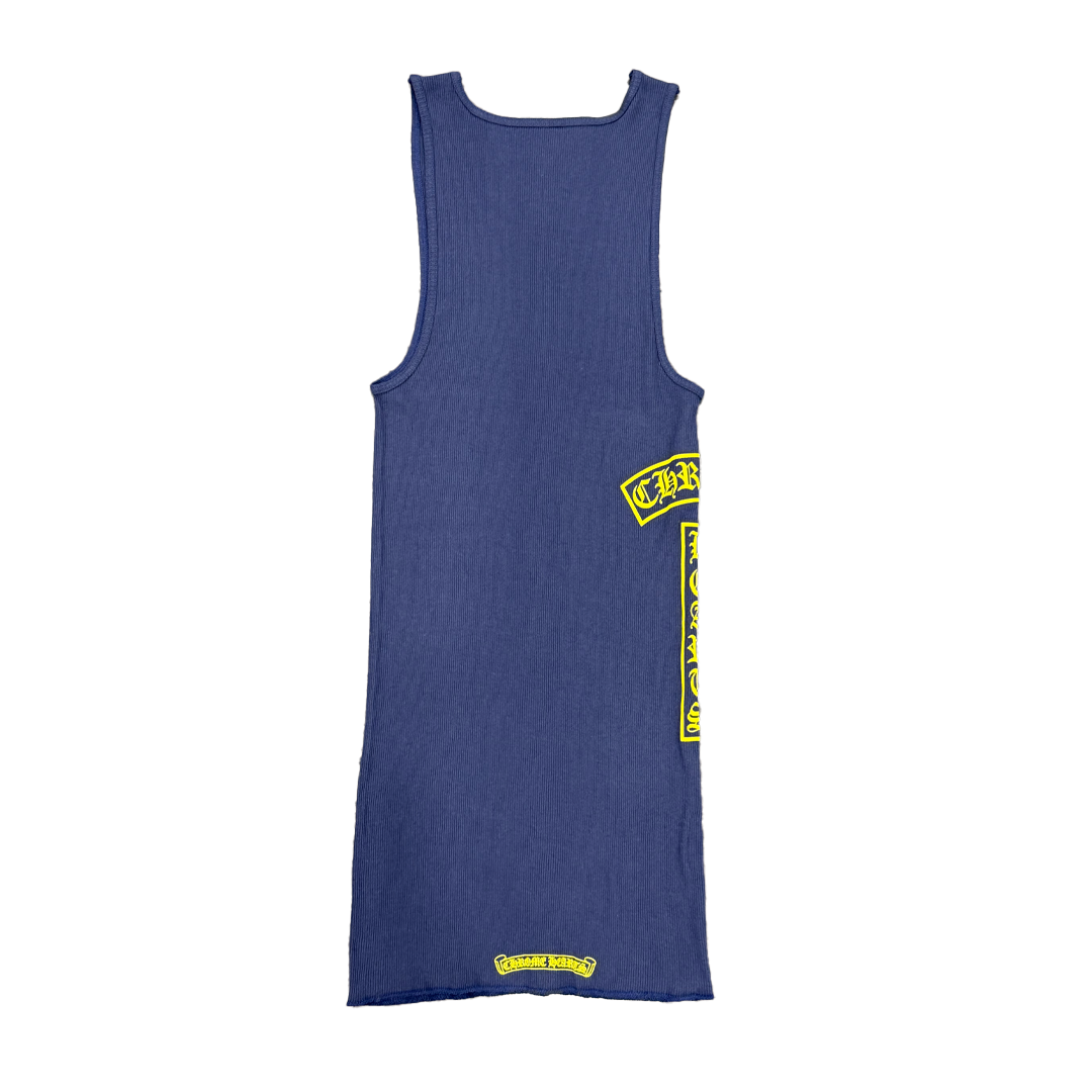 Chrome Hearts Script Logo Tank Top Navy & Yellow