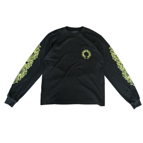 Chrome Hearts Neon Green Horseshoe Long Sleeve T-Shirt