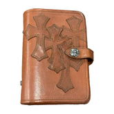 Chrome Hearts Leather & Silver Note Book Cognac