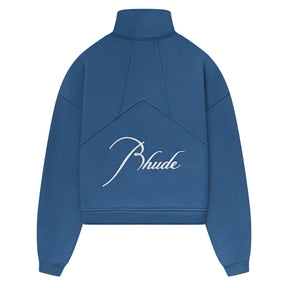 Rhude Script Logo Quarter Zip Vintage Midnight Navy