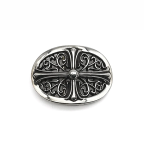 Chrome Hearts Small Oval Star Silver Belt Buckle