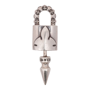 Chrome Hearts Silver Padlock w/ Pink Sapphire Pendant (Pendant Only)