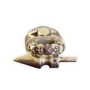 Chrome Hearts Silver Padlock w/ Pink Sapphire Pendant (Pendant Only)