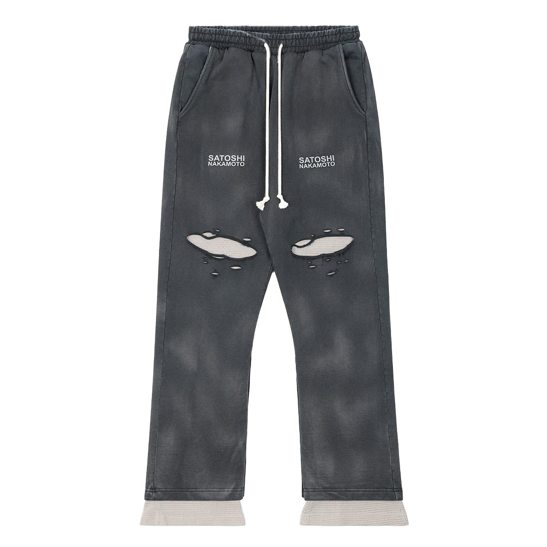 Satoshi Nakamoto Black Holy Ghost Layered Sweatpants