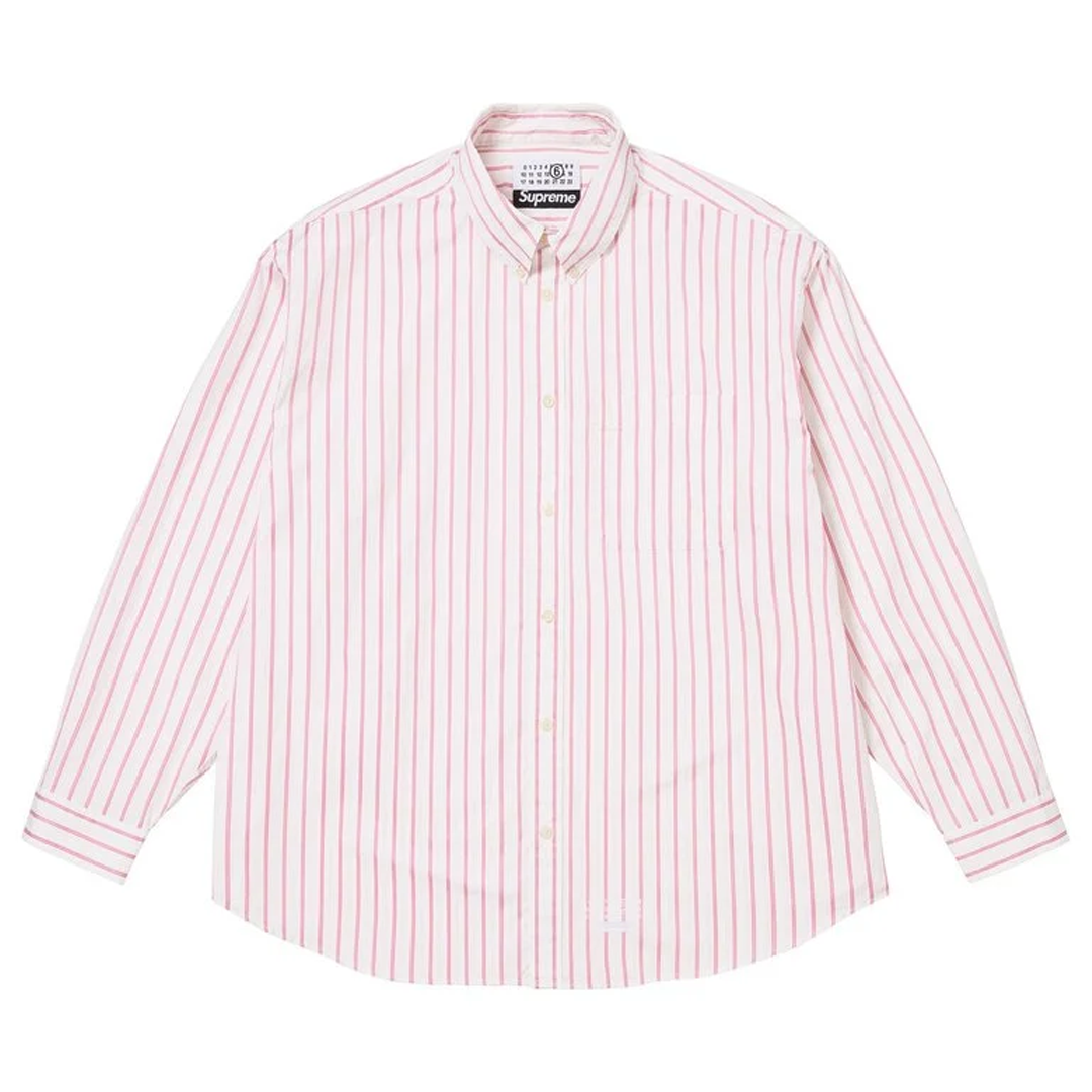 Supreme x MM6 Maison Margiela Pink Stripe Shirt