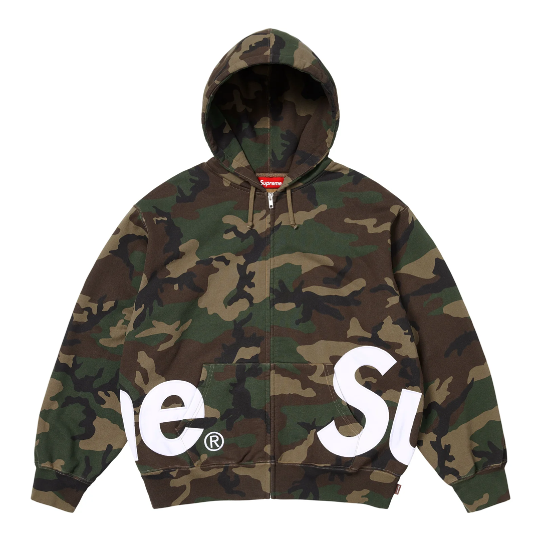 Supreme Big Logo Zip Up Hoodie Camo
