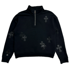 Chrome Hearts Cross Patch Quarter Zip Sweatshirt Black