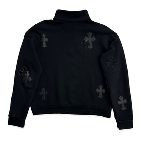 Chrome Hearts Cross Patch Quarter Zip Sweatshirt Black