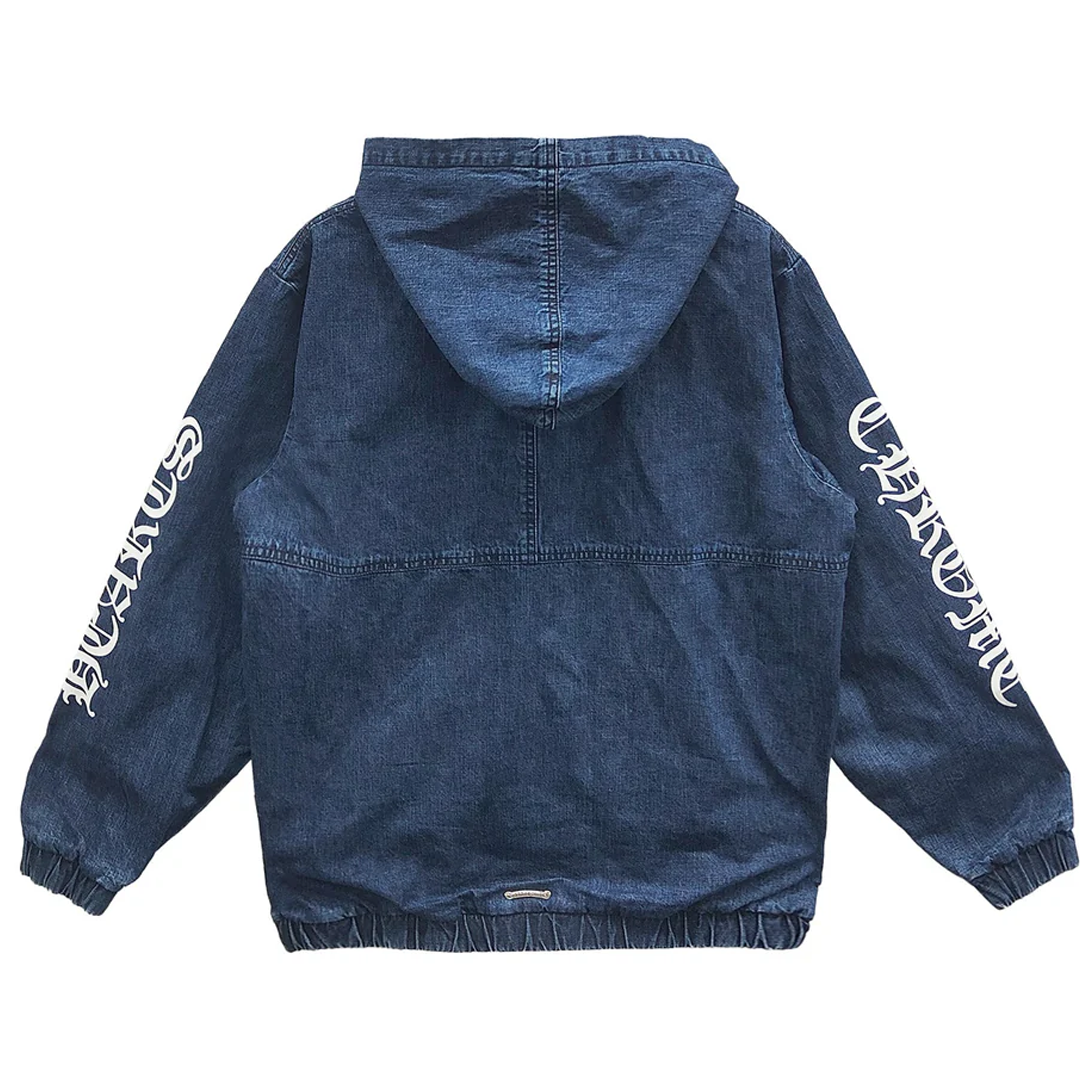 Chrome Hearts Cross Patch Denim Quarter Zip Jacket