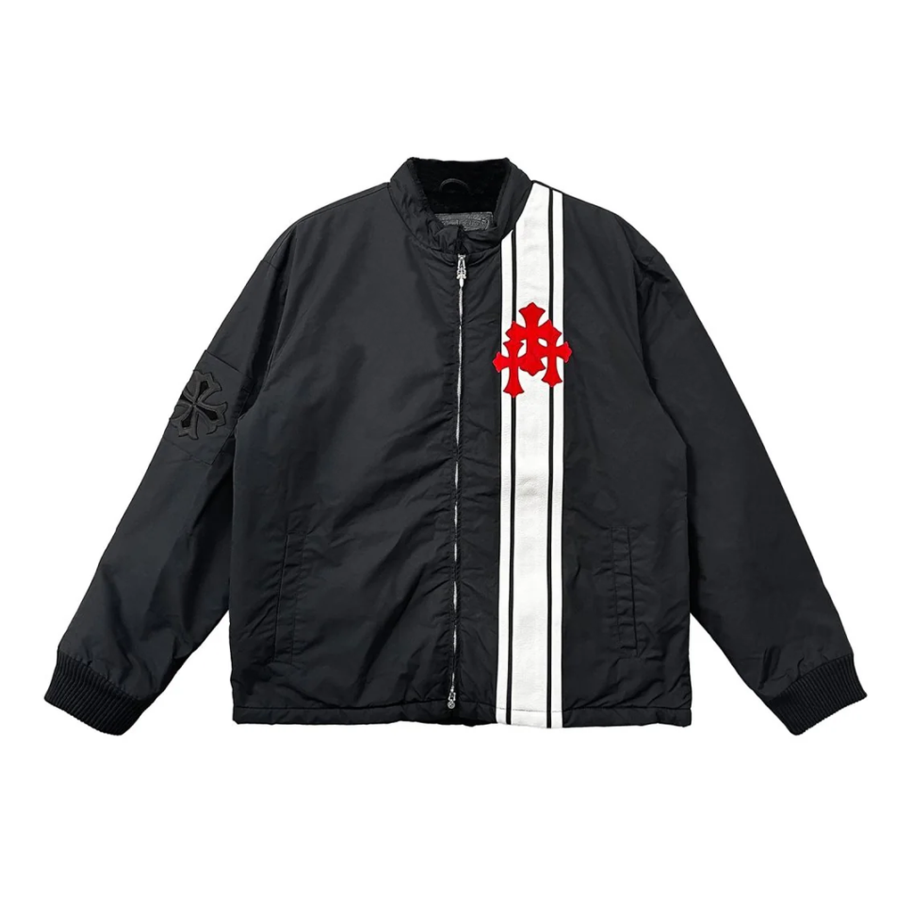 Chrome Hearts Triple Cross Patch Racing Jacket Black | Kenshi