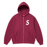 Supreme S Logo Zip Up Hoodie Raspberry