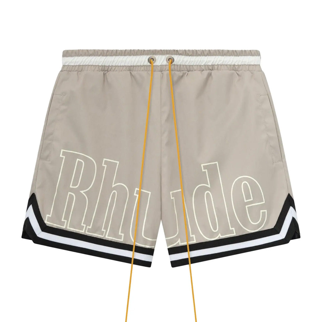 Rhude Basketball Logo Swim Short Elephant Grey
