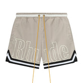 Rhude Basketball Logo Swim Short Elephant Grey