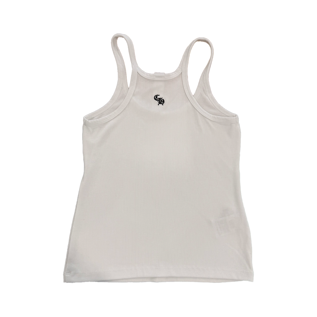 Chrome Hearts Embroidered Ribbed Tank Top White
