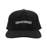 Chrome Hearts Black Scroll Fleur Logo Snapback Hat