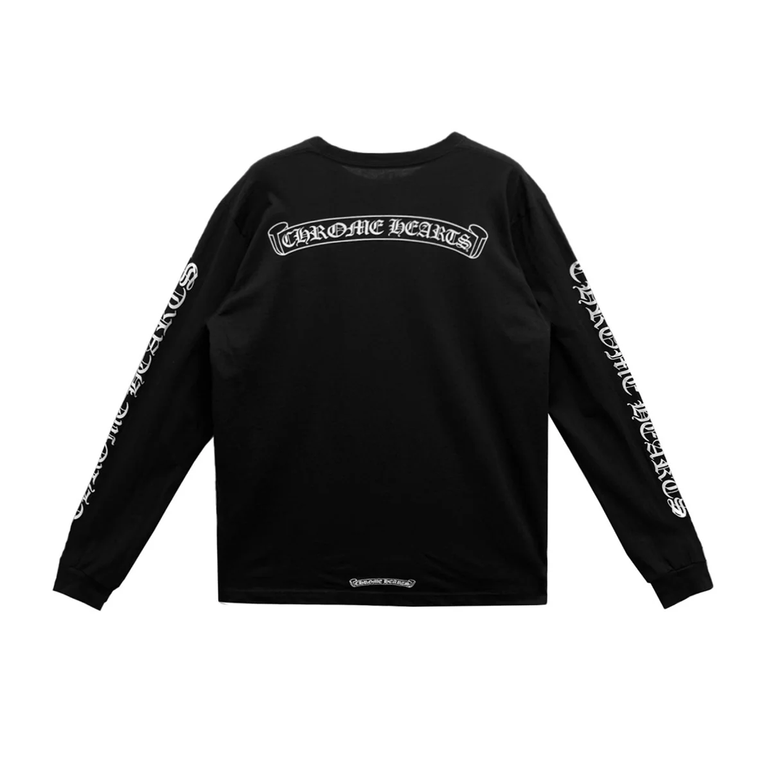 Chrome Hearts Scroll Logo Long Sleeve T-Shirt Black