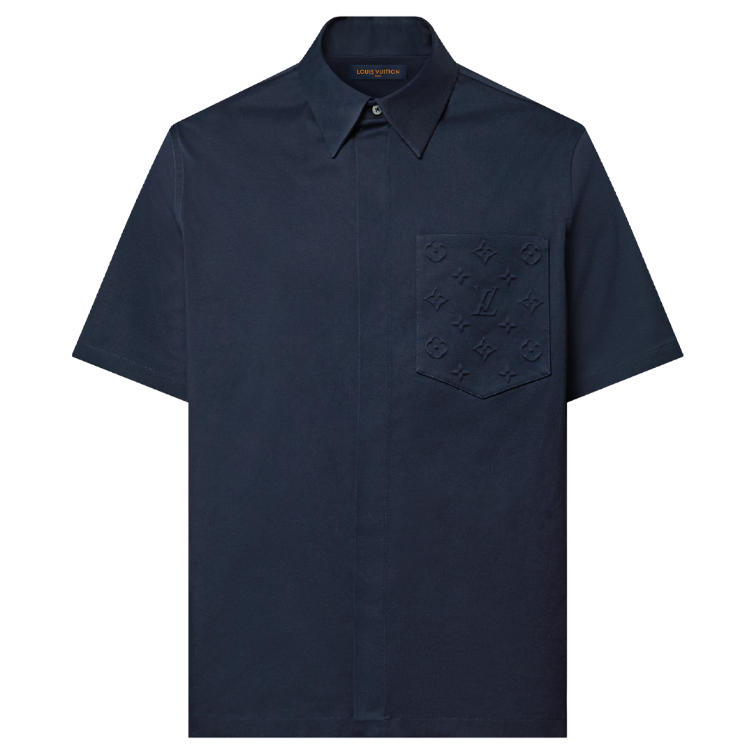 Louis Vuitton Monogram Pocket Short-Sleeved Shirt Navy