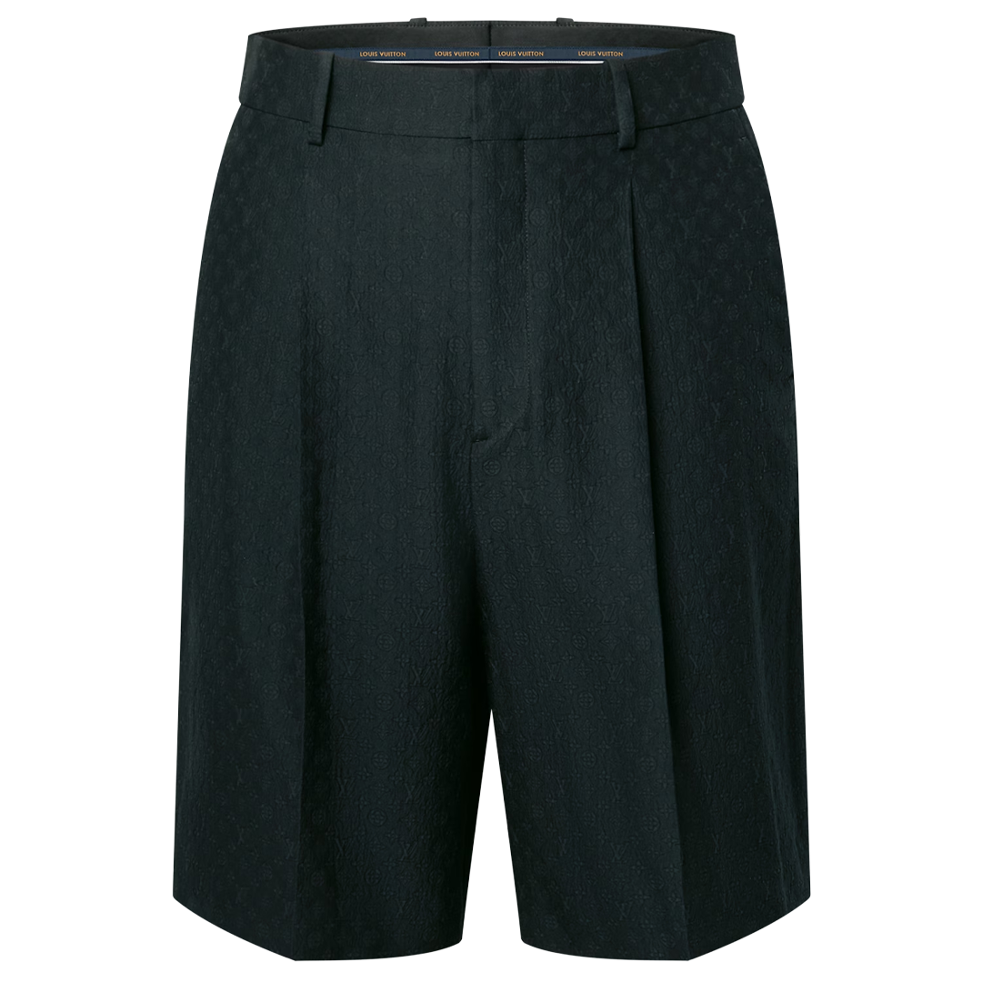 Louis Vuitton Black Mini Monogram Silk-Cotton Blend Shorts