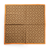 Chrome Hearts CH+ Orange & Brown Silk Scarf