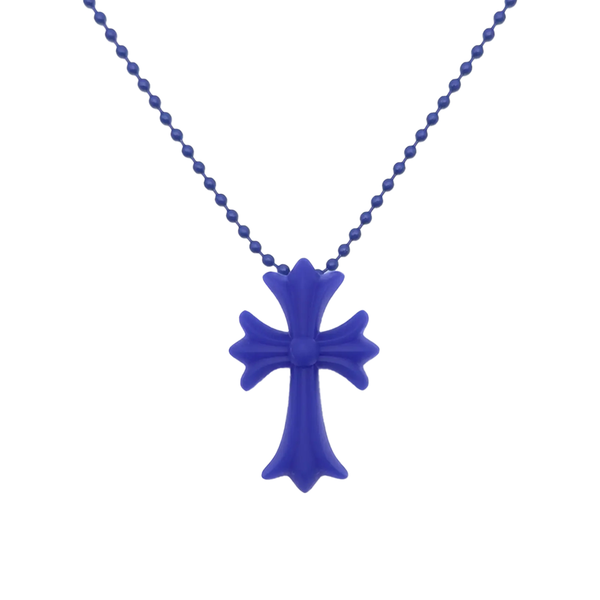 suke様CHROME HEARTS 1Clip #2 Cross Boll14 Chrome Hearts Silichrome Cross Necklace Blue | Kenshi